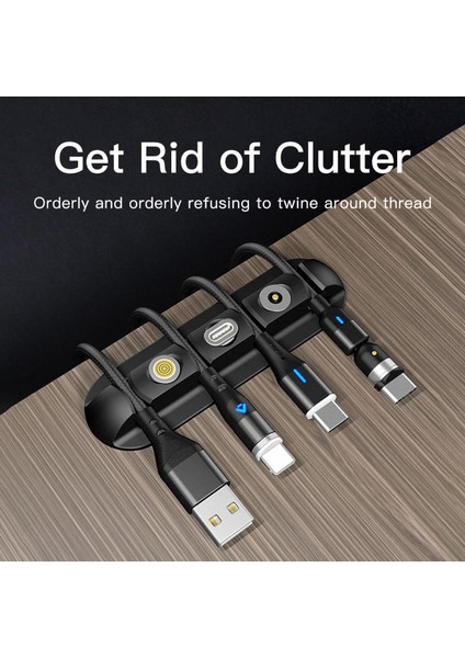 In 1 Kablo Düzenleyici Manyetik Fiş Kutusu Silikon USB Kablo Sarıcı Esnek Kablo Yönetimi Klipleri Fare Kulaklık Tutucu (Yurt Dışından)