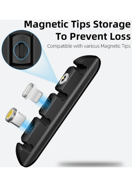 In 1 Kablo Düzenleyici Manyetik Fiş Kutusu Silikon USB Kablo Sarıcı Esnek Kablo Yönetimi Klipleri Fare Kulaklık Tutucu (Yurt Dışından)