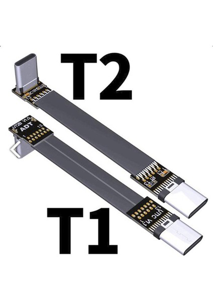 Adet USB 3.1 Tip C Tip C Uzatma Kablosu Adaptörü Fpc Fpv Şerit Düz USB C Kablosu 3A 10 Gbps Koruyucu, 20 cm ve 30 cm (Yurt Dışından)