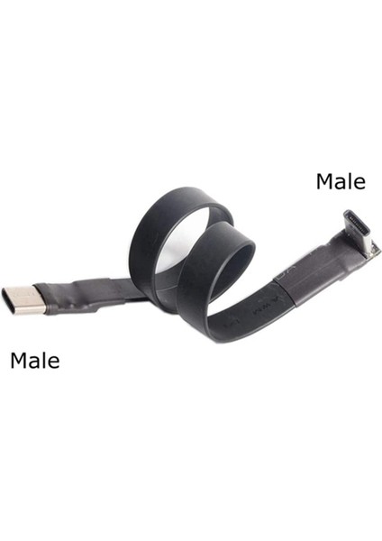 Adet USB 3.1 Tip C Tip C Uzatma Kablosu Adaptörü Fpc Fpv Şerit Düz USB C Kablosu 3A 10 Gbps Koruyucu, 20 cm ve 30 cm (Yurt Dışından)