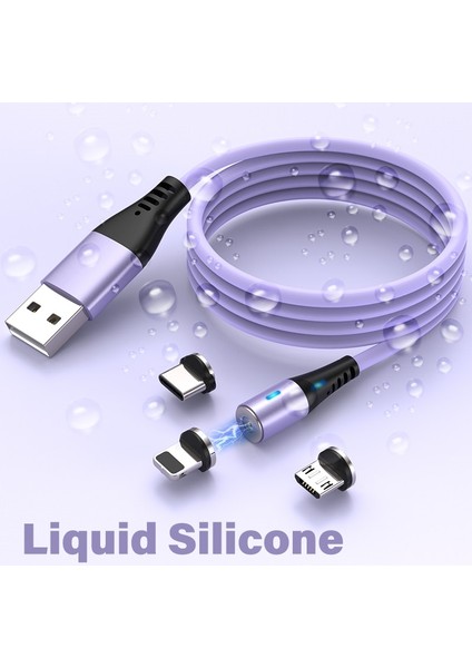 Aufu Sıvı Silikon Manyetik Şarj Aleti Kablosu Mikro USB Tip C Samsung Xiaomi Huawei Için Mıknatıs Şarj iPhone (Yurt Dışından)