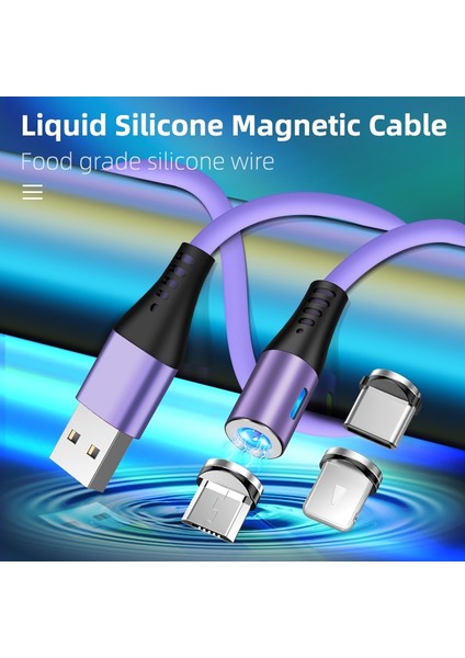 Aufu Sıvı Silikon Manyetik Şarj Aleti Kablosu Mikro USB Tip C Samsung Xiaomi Huawei Için Mıknatıs Şarj iPhone (Yurt Dışından)
