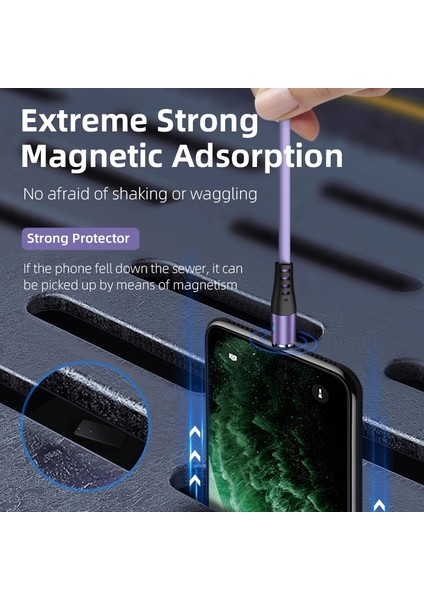 Aufu Sıvı Silikon Manyetik Şarj Aleti Kablosu Mikro USB Tip C Samsung Xiaomi Huawei Için Mıknatıs Şarj iPhone (Yurt Dışından)