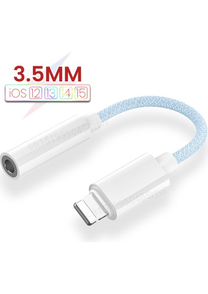 Naylon 3.5mm Aux Kablosu Adaptörü iPhone 14 13 12 Pro Adaptör Kulaklık Konektörü Mini Ses Ayırıcı Ios 14 Üstü Adaptör (Yurt Dışından)