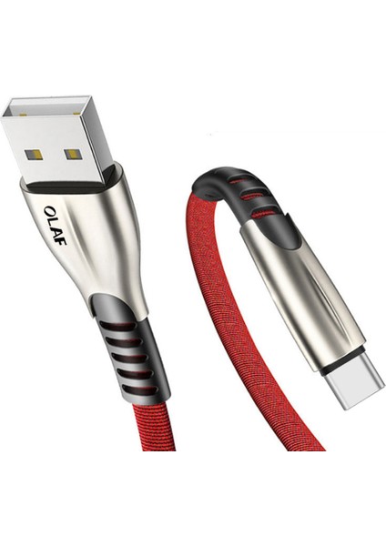 Olaf Mikro USB C Tipi Veri Aktarımı Hızlı Şarj Kablosu Android Için Örgülü Kablo (Yurt Dışından)