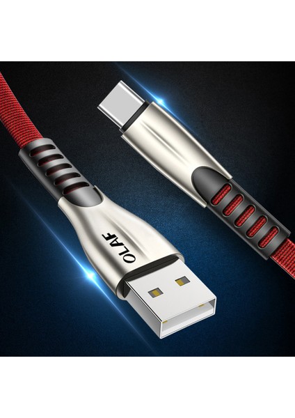 Olaf Mikro USB C Tipi Veri Aktarımı Hızlı Şarj Kablosu Android Için Örgülü Kablo (Yurt Dışından)