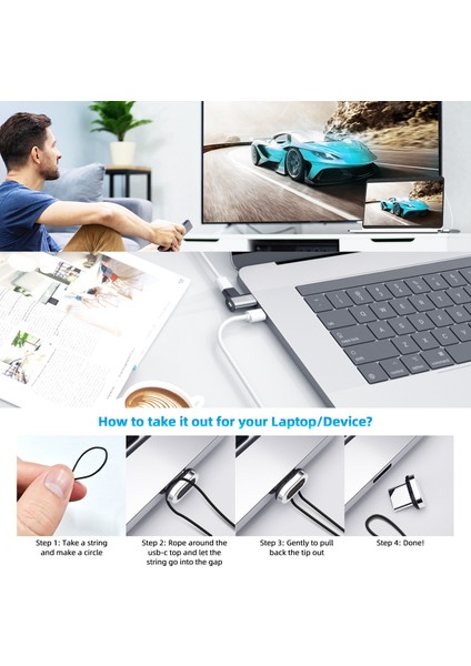 Manyetik USB C Adaptörü 24 Pimli C Tipi Konnektör Pd 100W (Yurt Dışından)