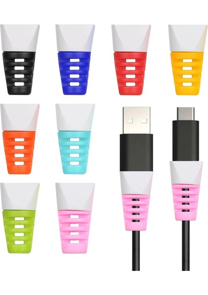 Adet Kablo Koruyucu Bobin Sarıcı Veri Hattı Durumda Koruma Yayı Sicim IPhone Android Için USB Şarj Kulaklık Kablosu Kapağı (Yurt Dışından)