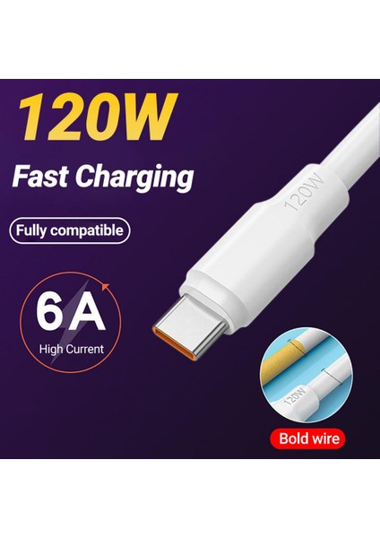 120 W 6A Hızlı Şarj USB Tip C Kablo Samsung Xıaomı Huaweı Oppo Telefon Süper Hızlı Şarj Cihazı Tarihi Mikro USB Kablo Tel Kordon (Yurt Dışından)