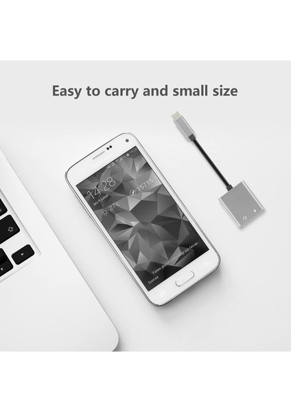 Bluewow Usb-C - 3,5 mm Kulaklık Jakı Adaptörü 2'si 1 Arada Usb-C - Aux Adaptörü, Şarjlı, Android Için Type-C Şarj Dönüştürücüyle Uyumlu (Yurt Dışından)