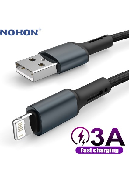 Hızlı Şarj USB Kablosu iPhone 12 11 Pro Max 10 x Xr Xs 6 6s 7 8 Artı Se Uzun 2m 3m Kısa 25CM Apple I Telefon Veri Şarj Kablosu (Yurt Dışından)