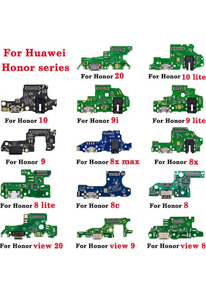 Adet Huawei Onur 8 9 10 20 Lite 8c 8x Max 9i V8 V9 V20 USB Şarj Aleti Kurulu Konektörü Şarj Standı Flex Kablo Tamir Parçaları (Yurt Dışından)