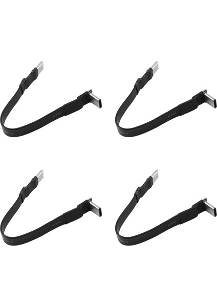 4x USB 3.1 Tip C - Tip C Uzatma Kablosu 90 Derece Adaptör Fpc Fpv Şerit Düz USB C Kablosu 3A 10 Gbps Emı Koruyucu (Yurt Dışından)