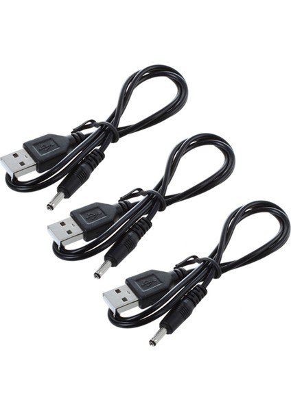 Adet 3.5mm x 1.3mm Siyah USB Kablosu Şarj Kablosu Temini (Yurt Dışından)