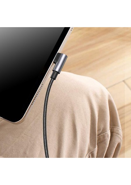 2x USB C'den USB C'ye Kablo Sağ Açılı 100W Pd Hızlı Şarj Cihazı Tip C iPad Için MacBook Için 90 Derece Veri (2m) (Yurt Dışından)