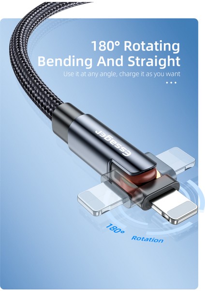 Essager 3A Hızlı Şarj Kablosu Mikro USB Tip C Veri Şarj Cihazı iPhone Xiaomi Cep Telefonu Için 180 ° Rotasyon Döndürme Tel Kablosu (Yurt Dışından) indirimleri
