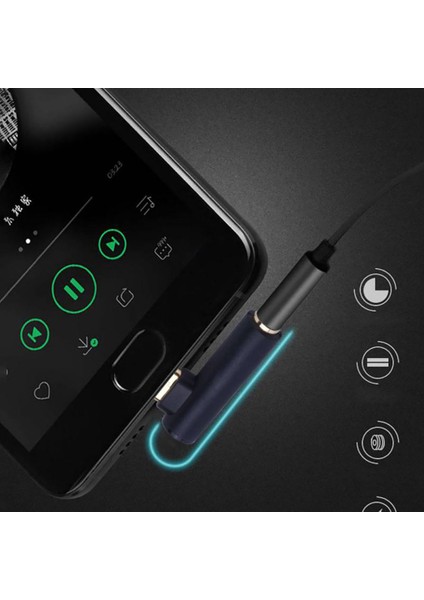 Cep Telefonları ve Tabletler Için Taşınabilir L-Şekilli Tip-C - 3,5 mm Jak Ses Adaptörü (Yurt Dışından)