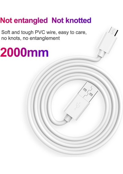 Telefon USB Mikro Kabloları Için Mikro USB Kablosu Veri Senkronizasyon USB Şarj Kablosu (Yurt Dışından)