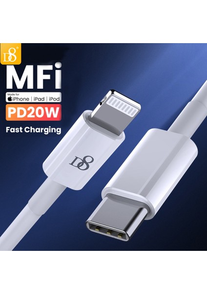 D8 Pd 20W USB C Kablosu iPhone 13 12 11 Pro Max Hızlı Şarj iPhone Için USB C Kablosu USB Tip C Kablo Veri Kablosu USB Şarj Cihazı (Yurt Dışından)