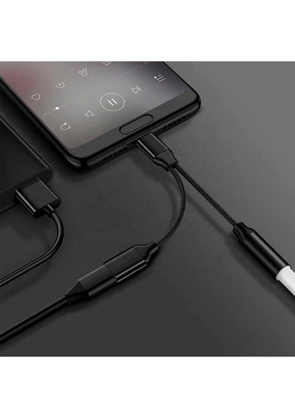 [mobil Için]bluewow 2 In 1 USB C Splitter Kulaklık Aux Tip C ZJX-009 Tip C - 3,5 mm Şarj Ses Jak Adaptörü Akıllı Telefon Android Için Ses Kablosu Dönüştürücü (Yurt Dışından)