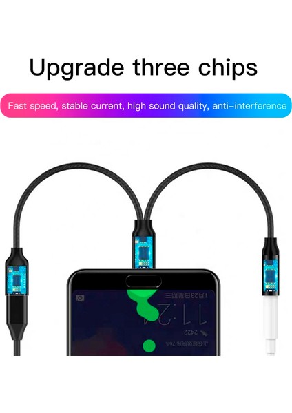 [mobil Için]bluewow 2 In 1 USB C Splitter Kulaklık Aux Tip C ZJX-009 Tip C - 3,5 mm Şarj Ses Jak Adaptörü Akıllı Telefon Android Için Ses Kablosu Dönüştürücü (Yurt Dışından)