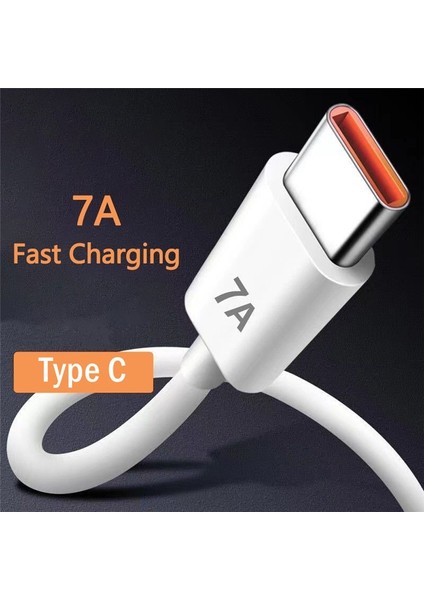 USB C Tipi Kablo 7A Hızlı Şarj Kablosu Cep Telefonu Xiaomi 12 Pro Oneplus 10 Pro Samsung S21 100 W Süper Hızlı Şarj Kablosu (Yurt Dışından)
