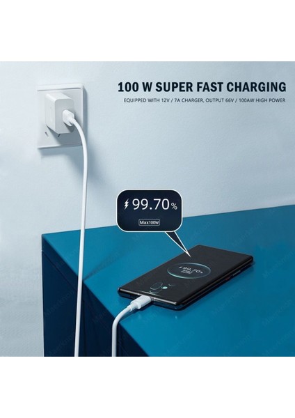 USB C Tipi Kablo 7A Hızlı Şarj Kablosu Cep Telefonu Xiaomi 12 Pro Oneplus 10 Pro Samsung S21 100 W Süper Hızlı Şarj Kablosu (Yurt Dışından)