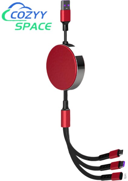 Şarj Kablosu 3'ü 1 Arada Parazit Önleyici Bir Sürüklenen Üç Veri Kablosu (Yurt Dışından)