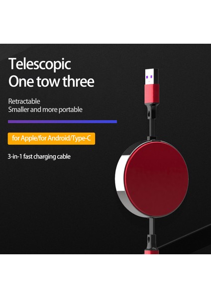 Şarj Kablosu 3'ü 1 Arada Parazit Önleyici Bir Sürüklenen Üç Veri Kablosu (Yurt Dışından) modelleri