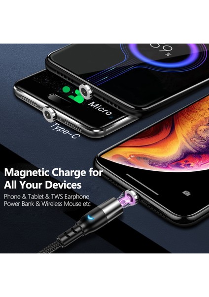 Adet Manyetik Ipuçları Evrensel Yuvarlak Manyetik Kablo Mikro USB C Tipi Mıknatıs Yedek Parçalar Cep Telefonu Toz Fiş Adaptörü (Yurt Dışından)