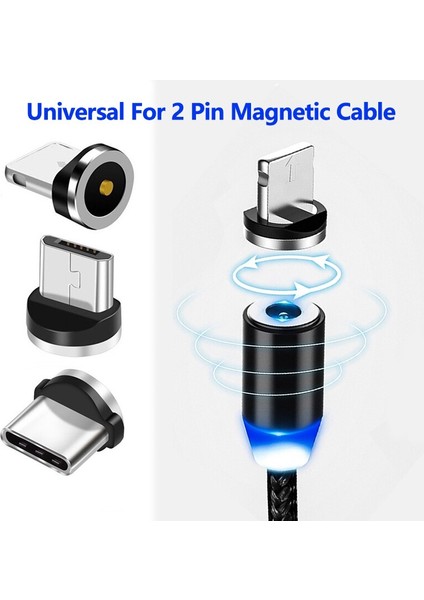 Adet Manyetik Ipuçları Evrensel Yuvarlak Manyetik Kablo Mikro USB C Tipi Mıknatıs Yedek Parçalar Cep Telefonu Toz Fiş Adaptörü (Yurt Dışından)