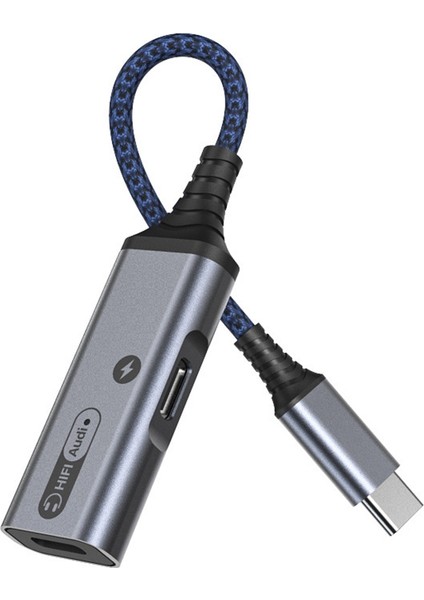 Huaweı-Gray Için USB Tip C - 3,5 mm Kulaklık ve Şarj Adaptörü (Yurt Dışından)