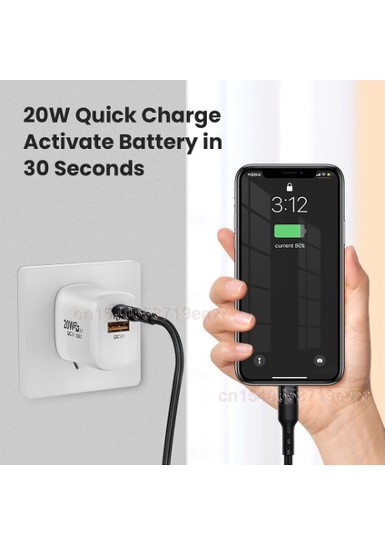 Pd 20W USB C Hızlı Şarj Şarj Aleti Kablosu iPhone 14 13 12 11 Pro Max Xs Xr 8 Artı Hızlı Şarj USB Tipi C Veri Kablosu 0.3/1/2m (Yurt Dışından)