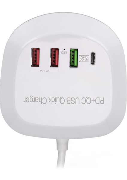 USB Hızlı Şarj Istasyonu, Us Plug 100-240V Güvenli Koruma Otomatik Algılama Taşınabilir 4 Port USB Şarj Cihazı Pd Qc 20W Ev Için Telefon Için Seyahat Için (Yurt Dışından)