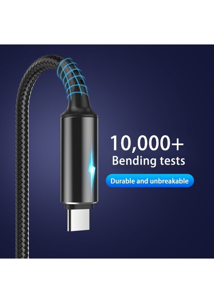 LED Işık 5A Tip C Kablo Hızlı Şarj USB C Kablosu Xiaomi Huawei Not 7 Telefon Aksesuarları Veri Kablosu Şarj Cihazı USB Kablosu (Yurt Dışından)