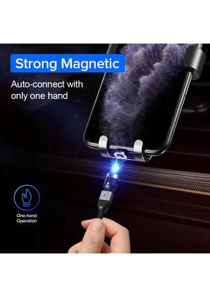Getıhu Manyetik Tip C Mikro USB Kablosu Hızlı Şarj Telefon Mıknatıs Şarj Cihazı iPhone 12 11 7 Huawei Xiaomi Mi Samsung Lg One Plus (Yurt Dışından)