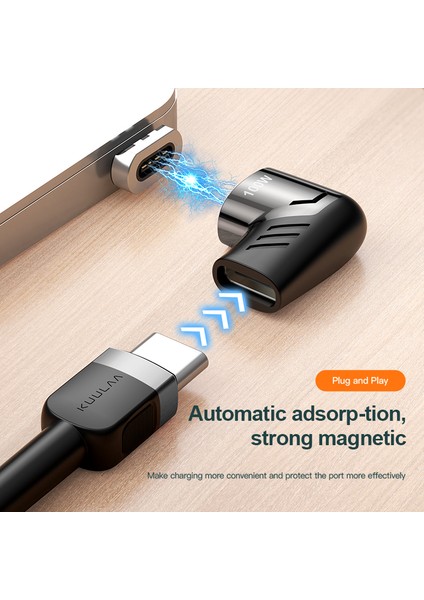 Kuulaa 100W USB Tip C Manyetik Adaptör Tip-C Erkek USB C Dişi Mıknatıs Konektörü Mackbook Pro Huawei Için (Yurt Dışından)