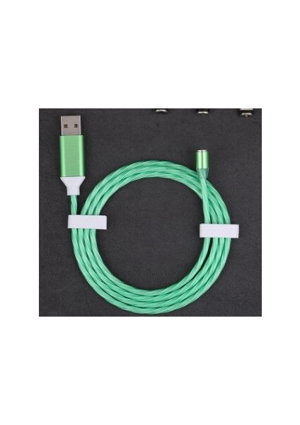 Glow LED Aydınlatma Hızlı Şarj Manyetik USB Tip C Kablo Manyetik Kablo USB Mikro Şarj Kablosu Tel iPhone Huawei Samsung Için (Yurt Dışından) modelleri