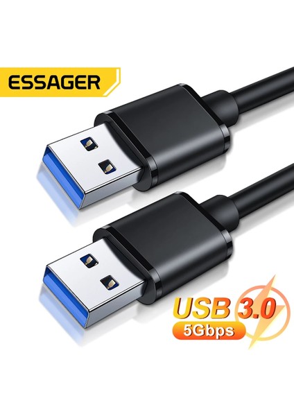 Essager USB - USB Uzatma Kablosu Tip A Erkek - Erkek USB 3.0 Genişletici Radyatör Sabit Disk Webcom Usb3.0 Uzatma Kablosu (Yurt Dışından)