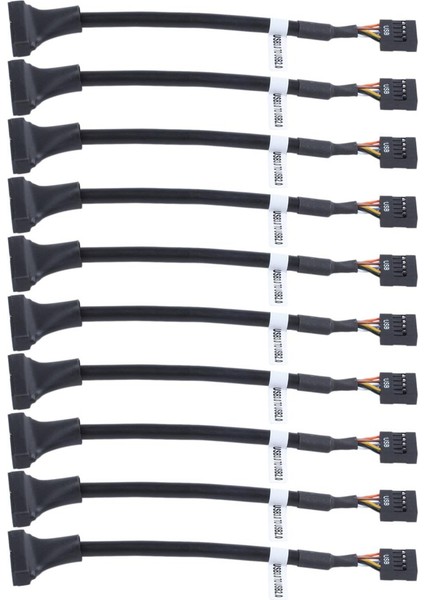 10X USB 3.0 20 Pin Başlık Erkek - USB 2.0 9 Pin Dişi Adaptör Kablosu 15CM (Yurt Dışından)