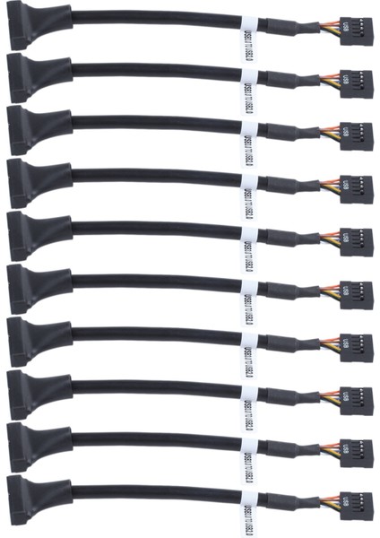 10X USB 3.0 20 Pin Başlık Erkek - USB 2.0 9 Pin Dişi Adaptör Kablosu 15CM (Yurt Dışından)