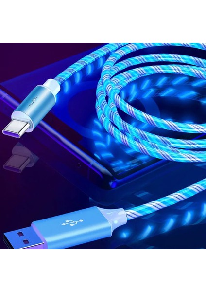 5A Parlayan Kablo Cep Telefonu Şarj Kabloları LED Işık C Tipi Şarj Cihazı Huawei Mikro USB Şarj Kablosu Xiaomi Samsung Için (Yurt Dışından) fiyatları