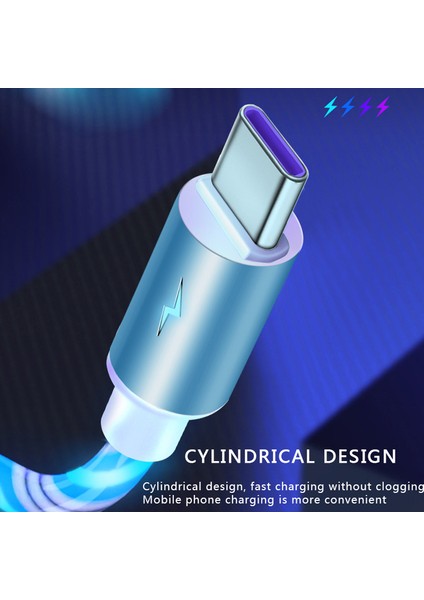 5A Parlayan Kablo Cep Telefonu Şarj Kabloları LED Işık C Tipi Şarj Cihazı Huawei Mikro USB Şarj Kablosu Xiaomi Samsung Için (Yurt Dışından) fırsatları