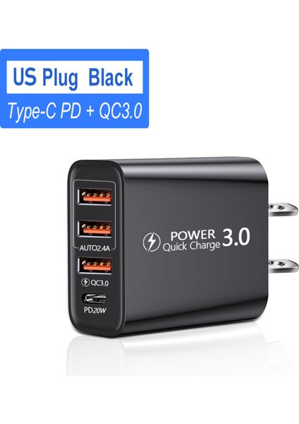 Duvar Şarj Cihazı Yüksek Verimli 3usb ve Type-C Şarj Başlığı (Yurt Dışından)