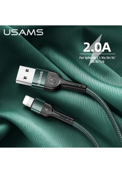Usams U55 1 M 2A Şarj Veri Kablosu Mikro USB C Tipi Yıldırım Örgülü Kablo iPhone 13 12 11 x iPad Samsung Xiaomi Huawei (Yurt Dışından)