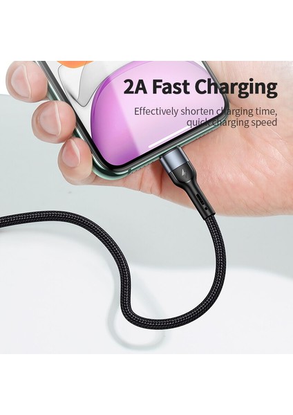 Usams U55 1 M 2A Şarj Veri Kablosu Mikro USB C Tipi Yıldırım Örgülü Kablo iPhone 13 12 11 x iPad Samsung Xiaomi Huawei (Yurt Dışından) fiyatları