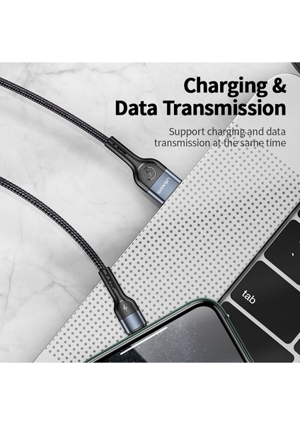Usams U55 1 M 2A Şarj Veri Kablosu Mikro USB C Tipi Yıldırım Örgülü Kablo iPhone 13 12 11 x iPad Samsung Xiaomi Huawei (Yurt Dışından) modelleri