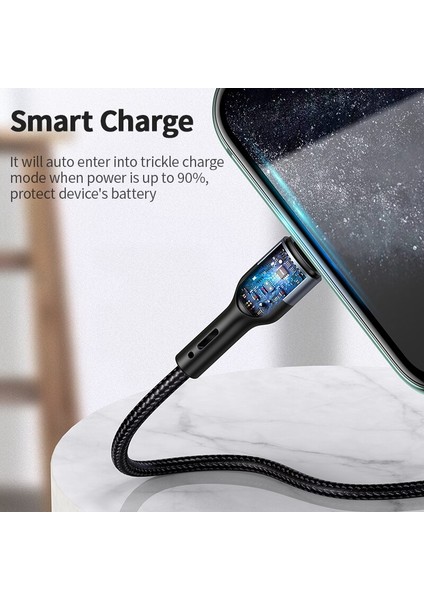 Usams U55 1 M 2A Şarj Veri Kablosu Mikro USB C Tipi Yıldırım Örgülü Kablo iPhone 13 12 11 x iPad Samsung Xiaomi Huawei (Yurt Dışından) fırsatları