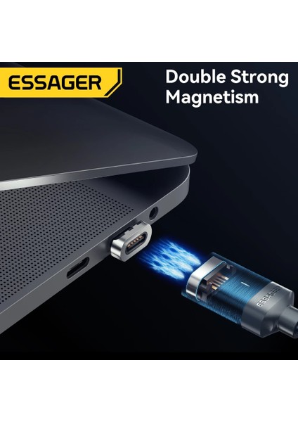 Essager 100W Manyetik Kablo Tip C USB C Kablosu Pd 5A Hızlı Şarj Veri Kablosu Macbook Pro Xiaomi Huawei P30 Pro Samsung (Yurt Dışından)