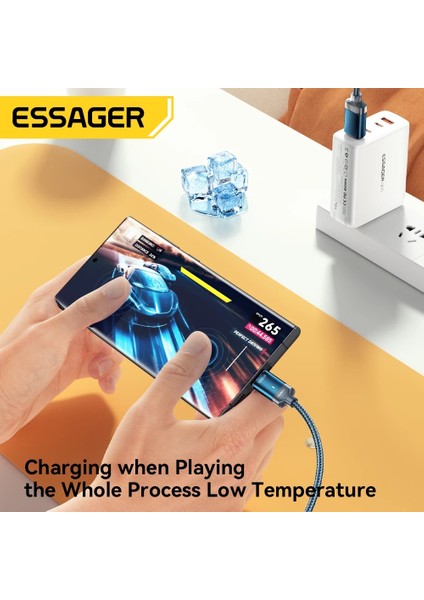 Essager 100W Manyetik Kablo Tip C USB C Kablosu Pd 5A Hızlı Şarj Veri Kablosu Macbook Pro Xiaomi Huawei P30 Pro Samsung (Yurt Dışından)